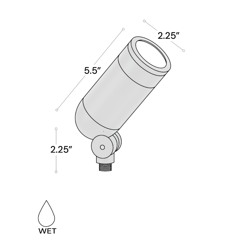 Alcon 9018 LED directional uplight shown in a black finish.