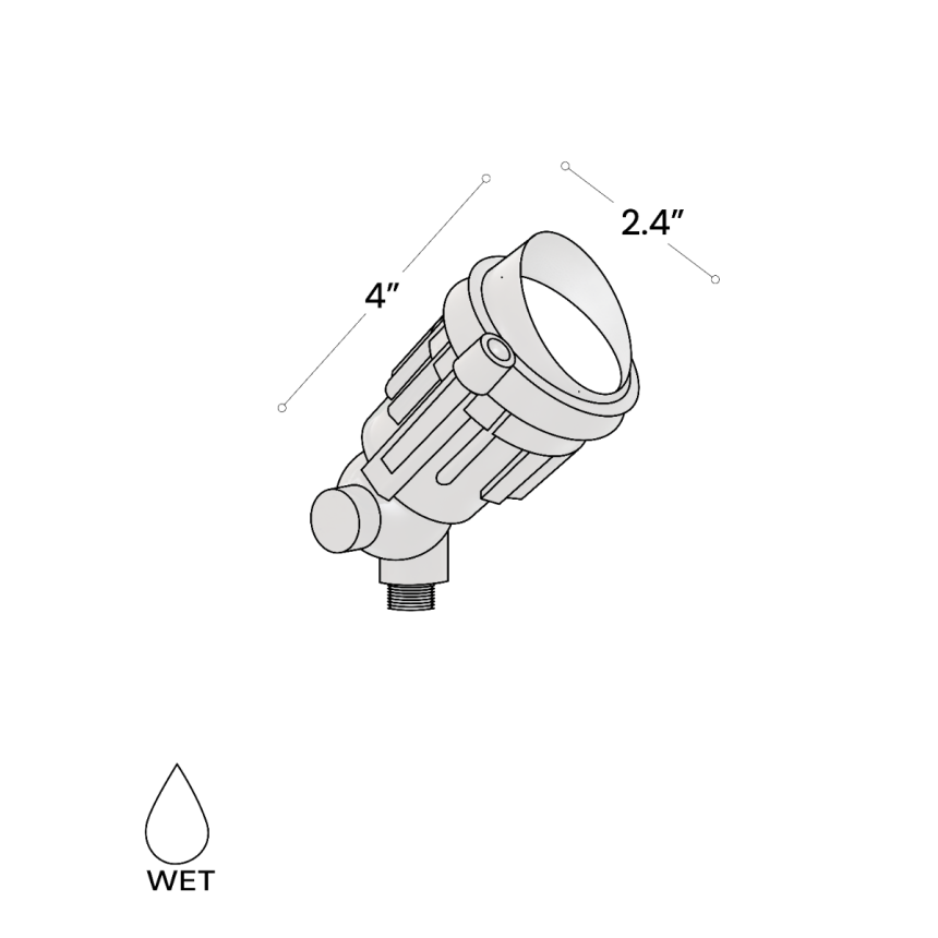 Alcon 9046 mono mount directional uplight shown in bronze finish