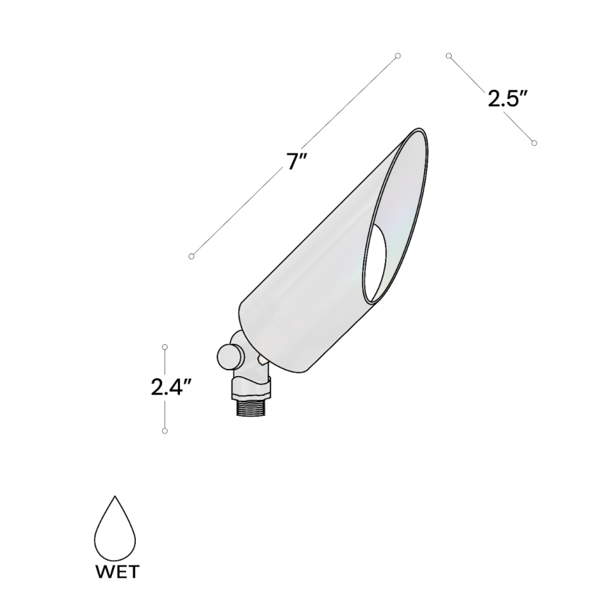 Alcon 9170-LS angled long ground directional up light shown in a dark bronze finish.