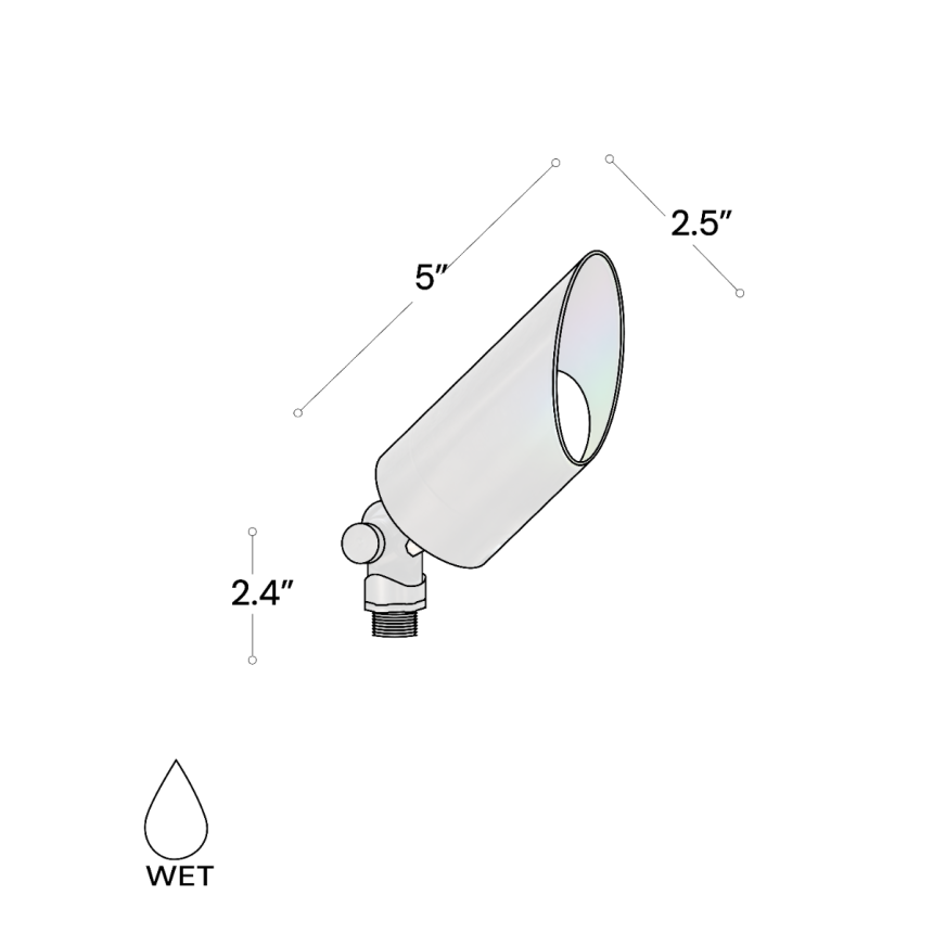 Alcon 9170-MS angled short ground directional up light shown in a dark bronze finish.