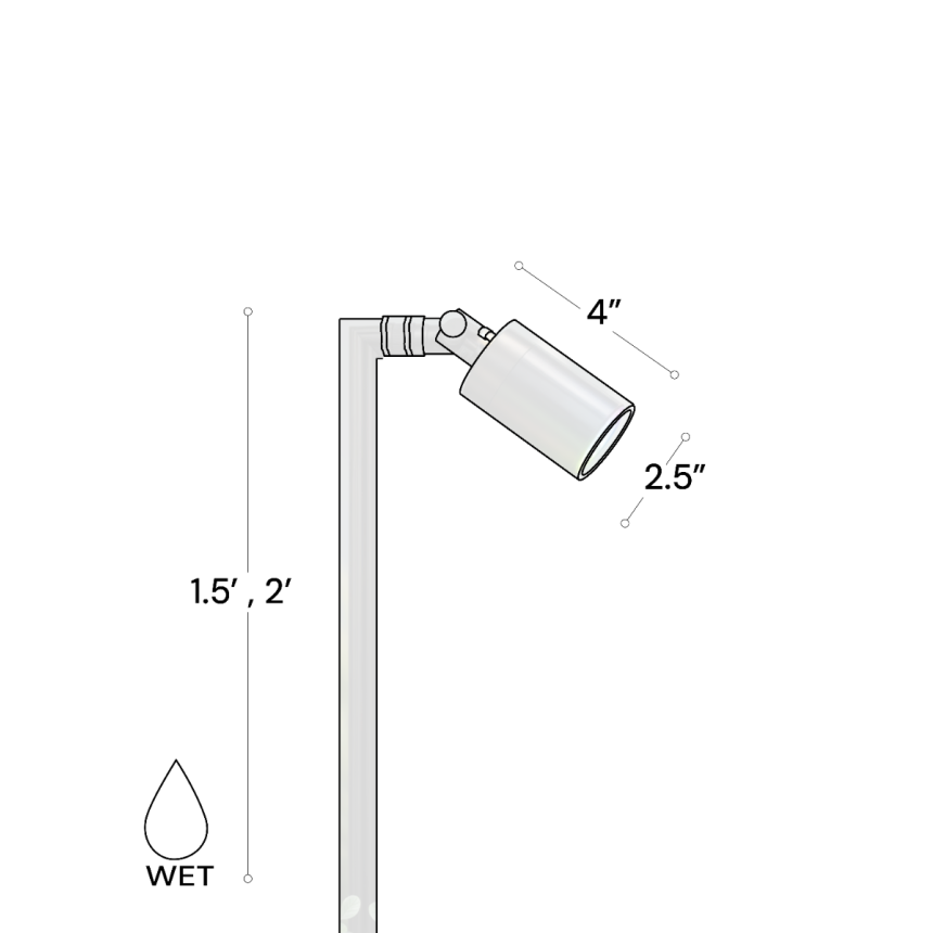 Alcon 9170-S elevated single-arm ground directional up light shown in a dark bronze finish.