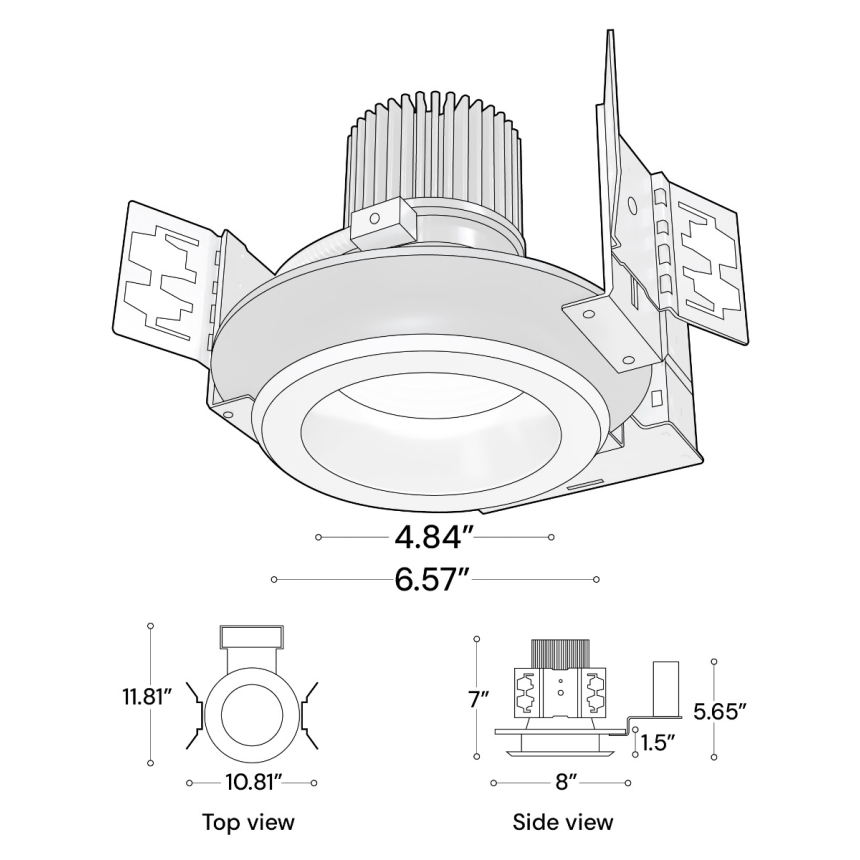Alcon 14134-4 RGBW Color-Changing LED Recessed Downlight shown in a White finish