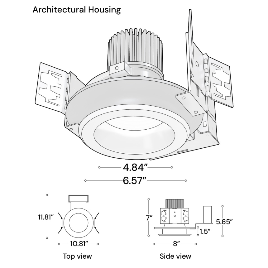 Alcon 14134-4 RGBW Color-Changing LED Recessed Downlight shown in a White finish