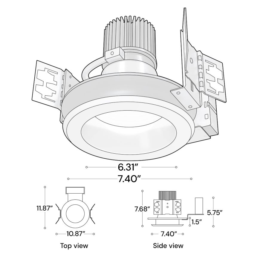 Alcon 14134-6 RGBW Color-Changing LED Recessed Downlight shown in a White finish