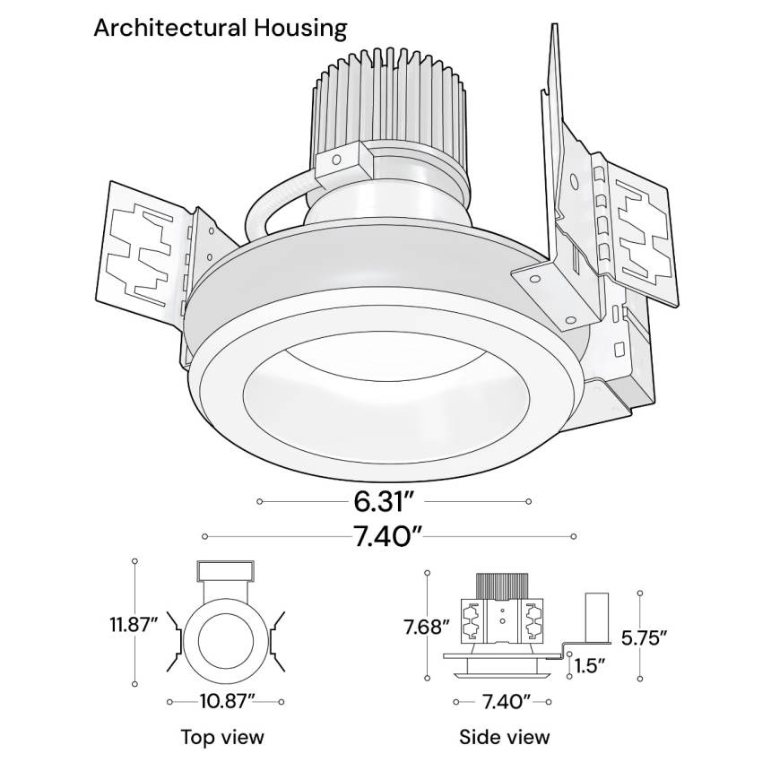 Alcon 14134-6 RGBW Color-Changing LED Recessed Downlight shown in a White finish