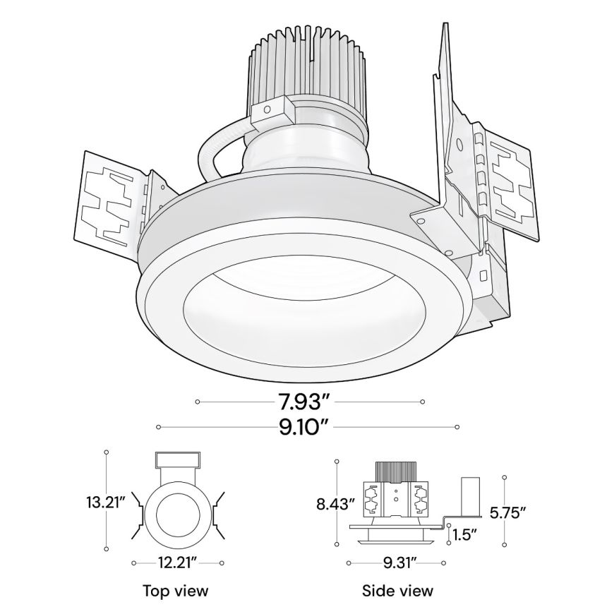 Alcon 14134-8 RGBW Color-Changing LED Recessed Downlight shown in a White finish