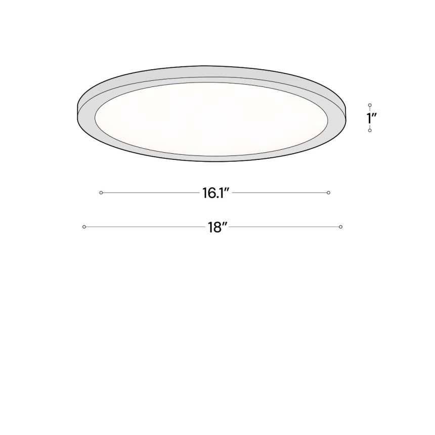 Alcon 12182-S-18 Architectural Surface-Mount LED Disk Light shown in a Black finish