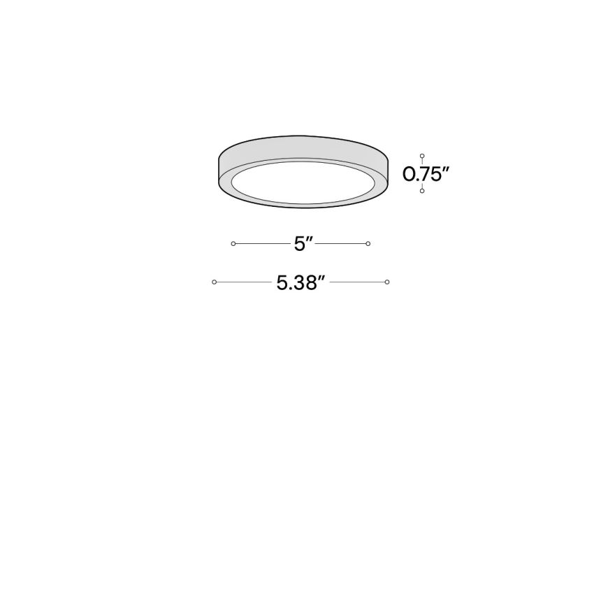 Alcon 12182-S-5 Architectural Surface-Mount LED Disk Light shown in a Black finish