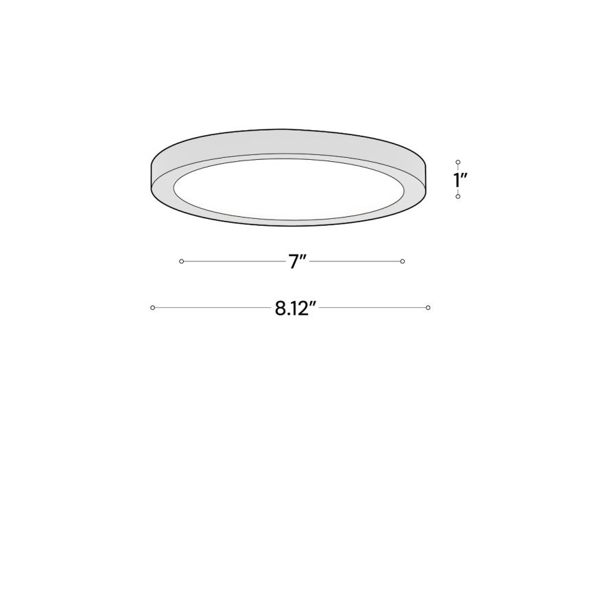 Alcon 12182-S-7 Architectural Surface-Mount LED Disk Light shown in a Black finish