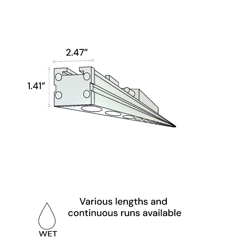 Alcon 11245-RGBW RGBW color-changing outdoor linear wall wash LED light shown in a silver finish.
