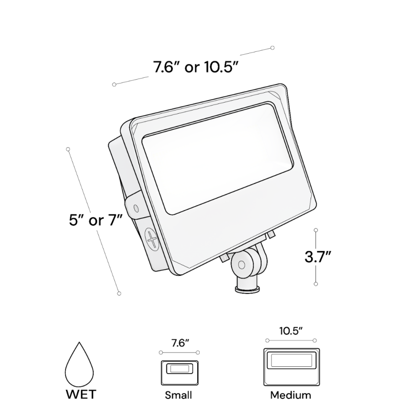 Alcon 11414-KN CCT Selectable Knuckle Mount LED Flood Light shown in a white finish.