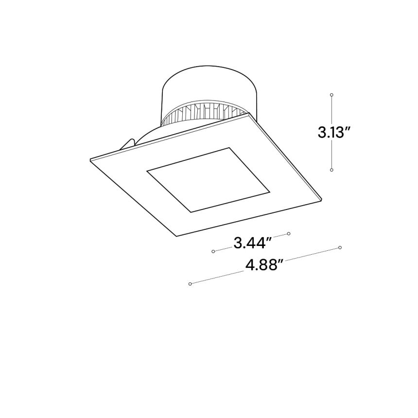 Alcon 14083 Architectural Square LED Can Light shown in a Chrome finish 