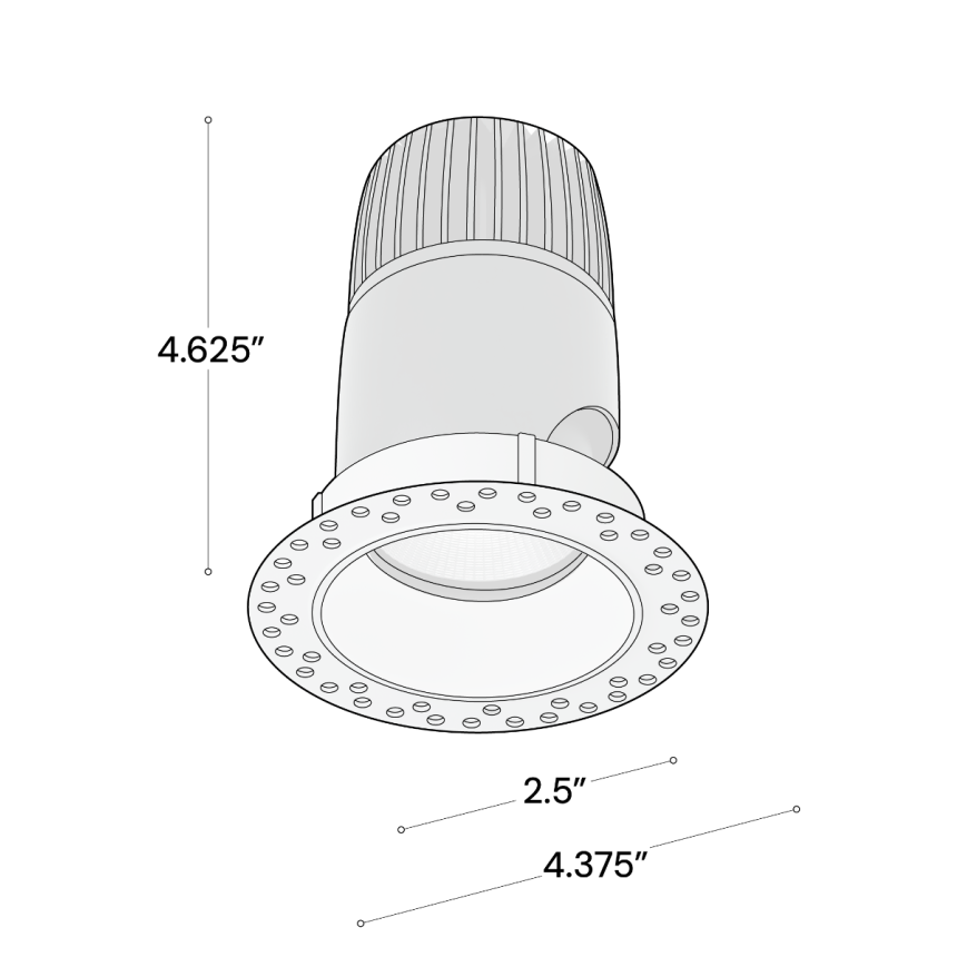 Alcon 14121-DIR Recessed Direct Light shown in a Black finish