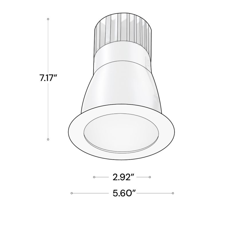 Alcon 14124-4 Round Recessed Deep Regressed Commercial Light shown in a White finish 