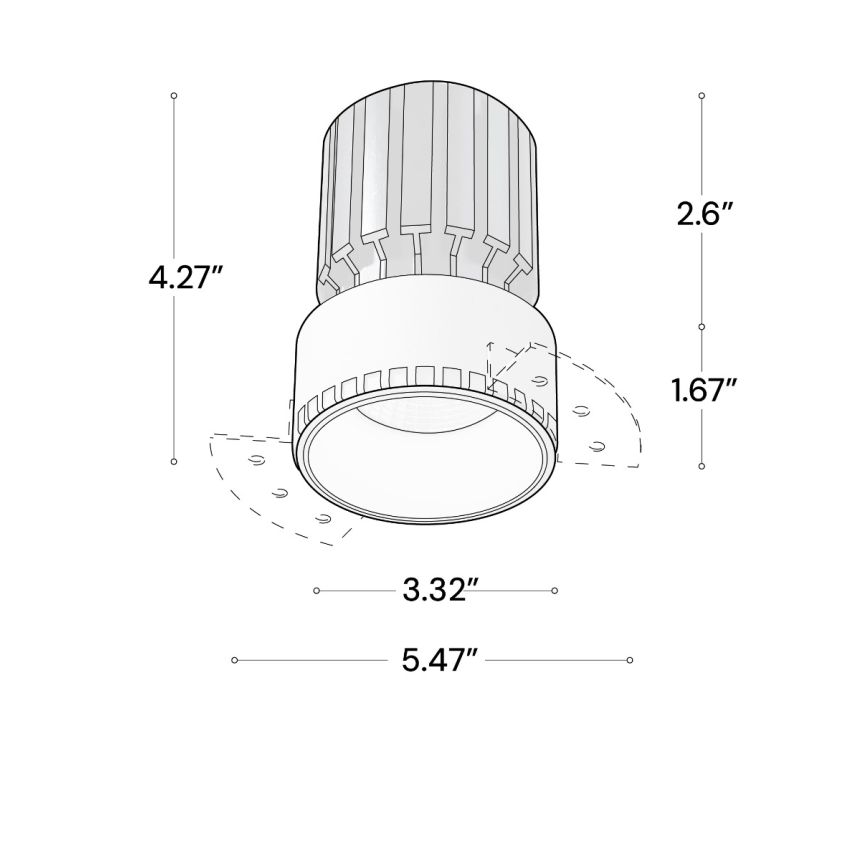 Alcon 14143-R Trimless Recessed Light shown in a Black finish