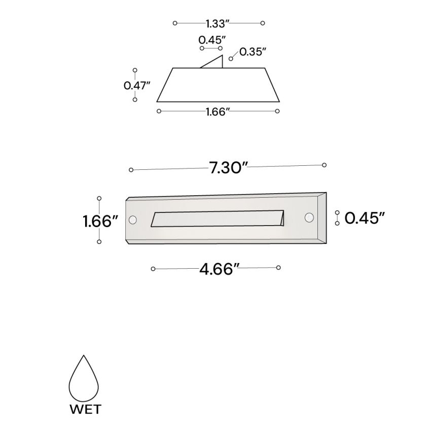 Alcon 9209 LED Linear Step Light shown in a Natural bronze finish