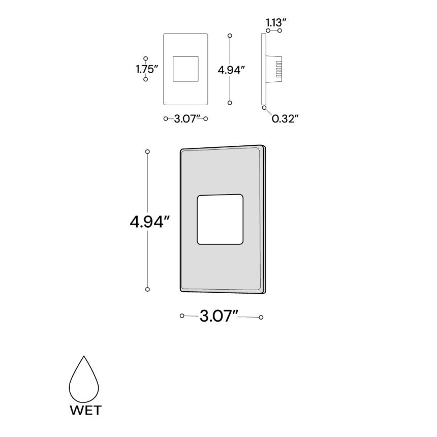  Alcon 9049 LED step light shown in a black finish.