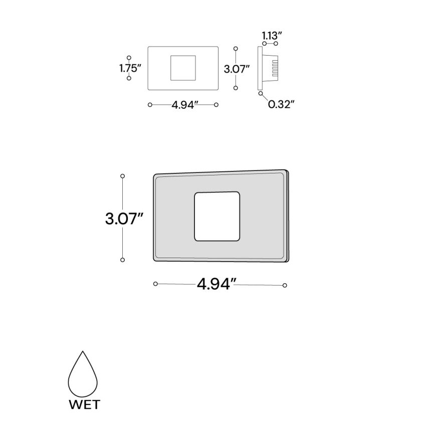 Horizontal Translucent LED Open Lens Recessed Pathway and Step Light