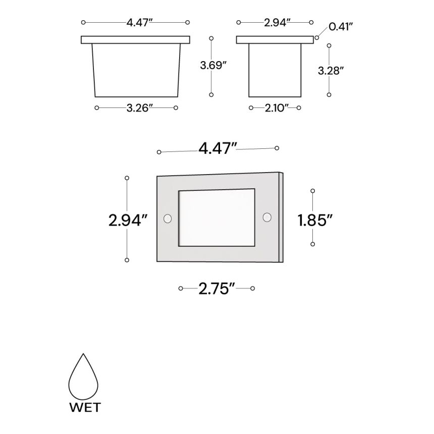 Rectangular Recessed LED Step Brick Light