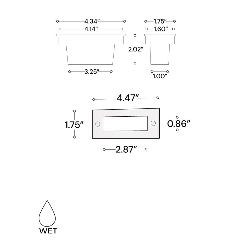 Recessed Rectangular LED Step Light