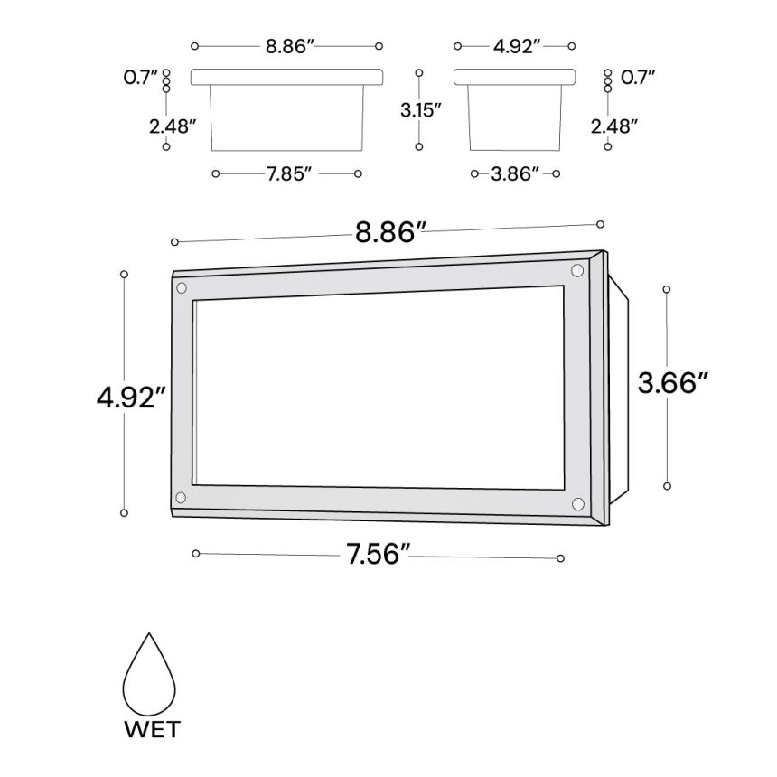Recessed Wall-Mounted LED Step Light