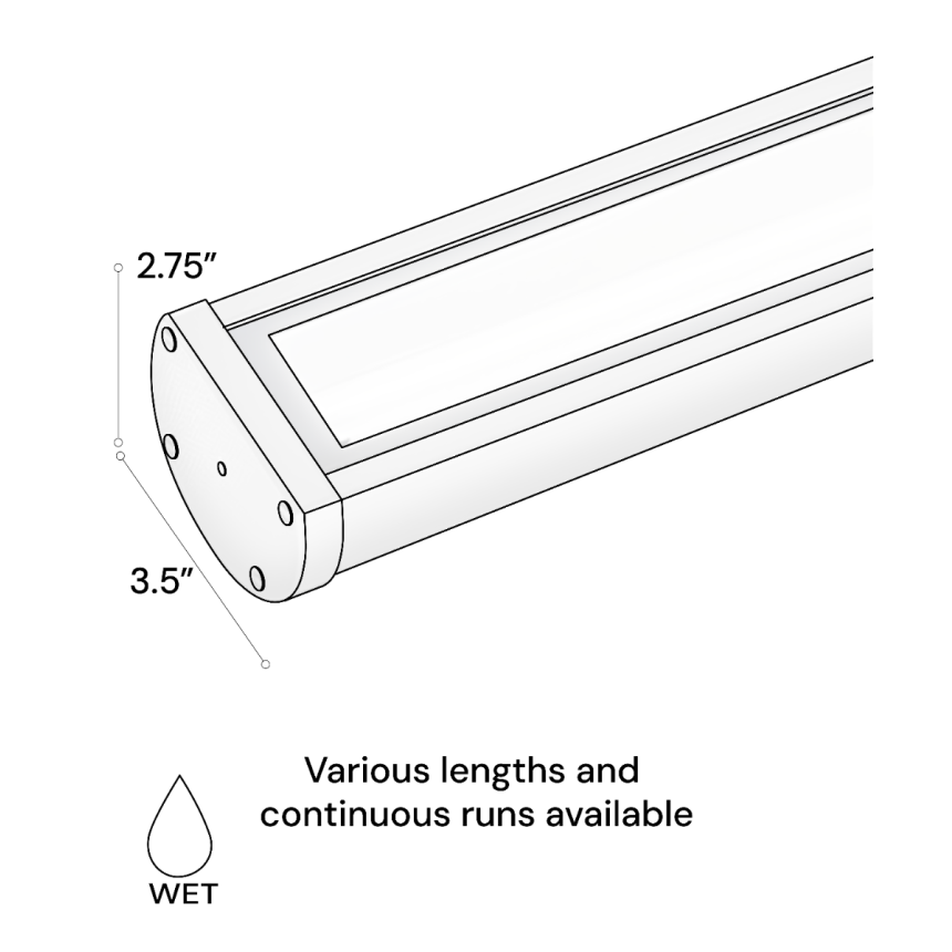 Outdoor Linear LED Commercial Sign Light 31024 shown in a Black finish.