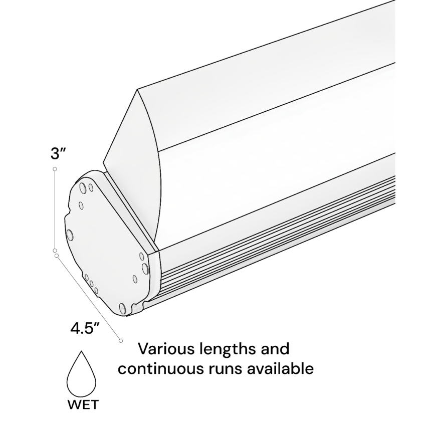 Outdoor Architectural LED Commercial Sign Light 31027 shown in options of Black or White finishes.