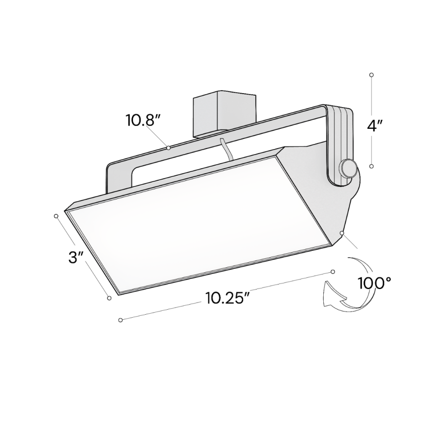 Alcon 13126-12 12-Inch Architectural LED Wall Wash Track Light shown in a Black finish.