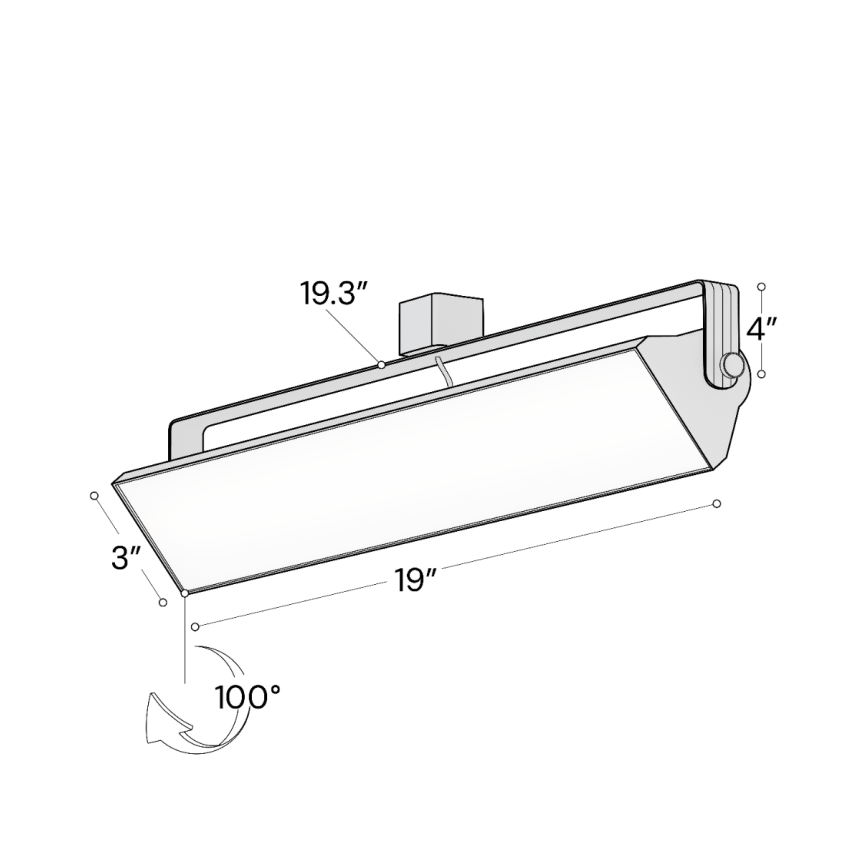 Alcon 13126-20 20-Inch Architectural LED Wall Wash Track Light shown in a Black finish.