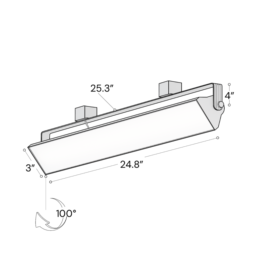 Alcon 13126-26 26-Inch Architectural LED Wall Wash Track Light shown in a Black finish.