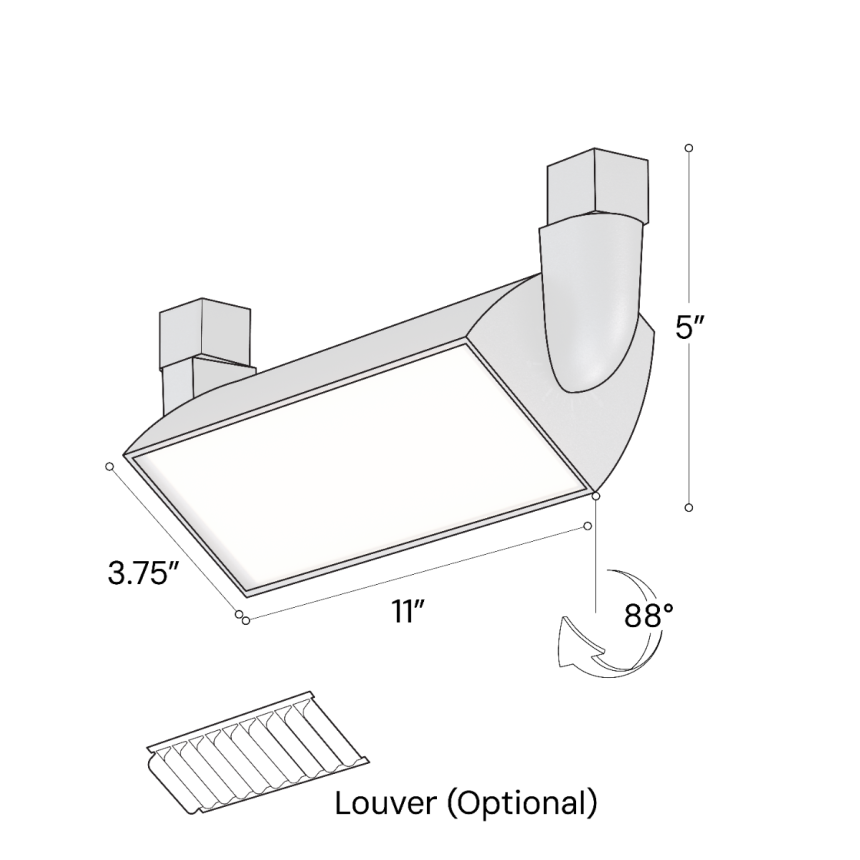 Alcon 13128-15 Black 15-Inch Architectural Wall Wash LED Track Light – 11" Length x 3.75" Width x 5" Height
