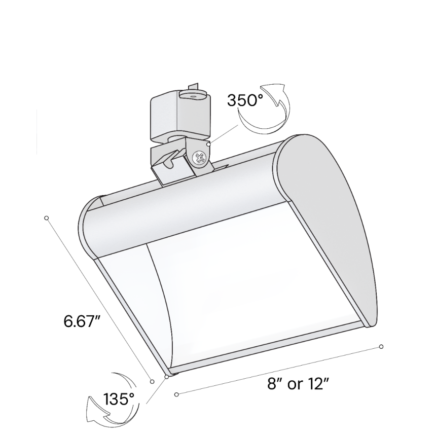 Alcon 13252 Architectural LED Linear Track Light shown in a Black finish.