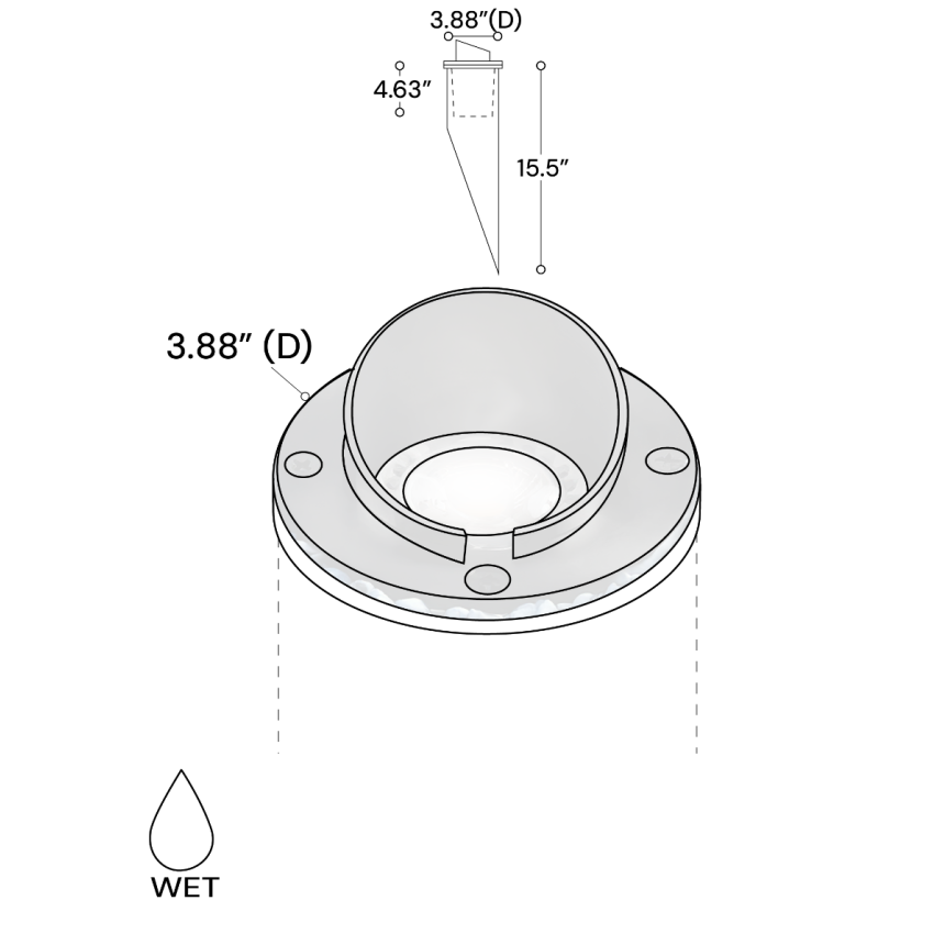 Alcon 9021 Low-Voltage 4-Inch In-Ground LED Well Light shown in a aged bronze finish.