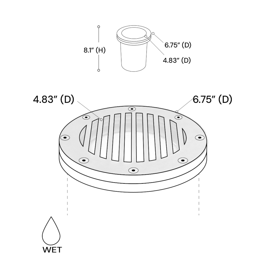 Alcon 9041 LED Well light shown in a bronze finish