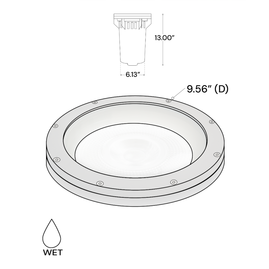 Alcon 9100 LED Well Light shown in a bronze finish