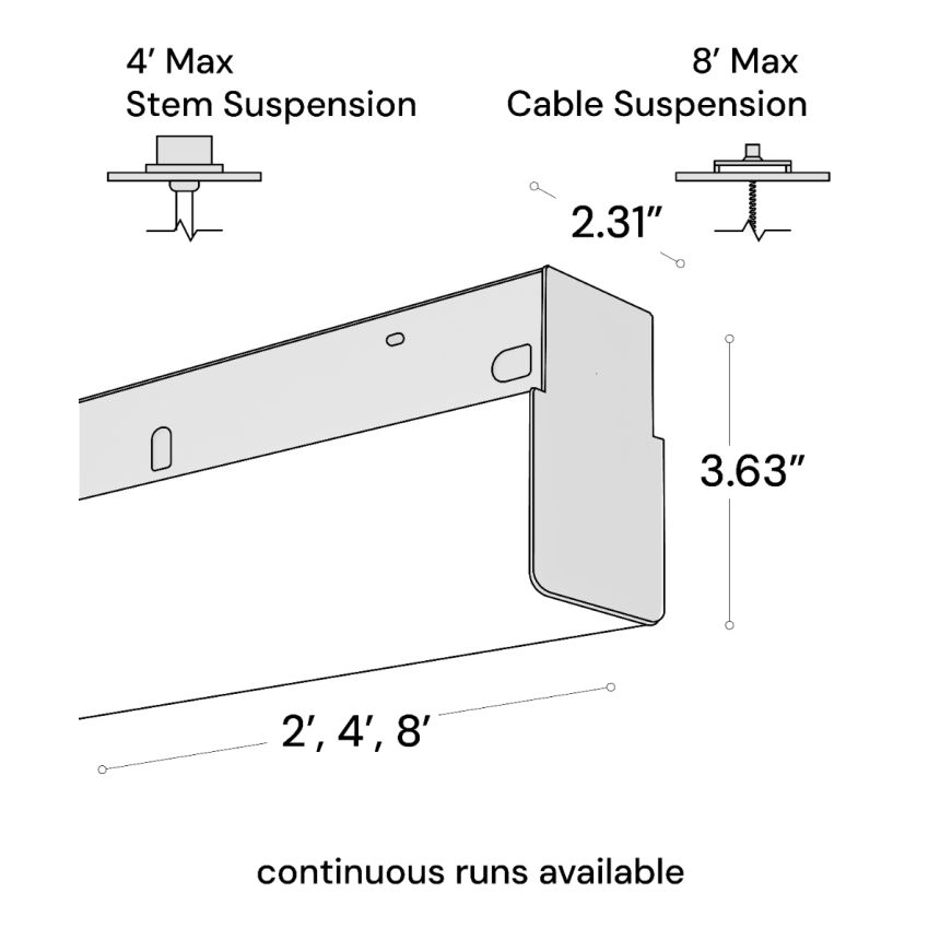 Alcon Lighting 11243 Block Architectural LED Linear Surface Mount Direct Light Strip