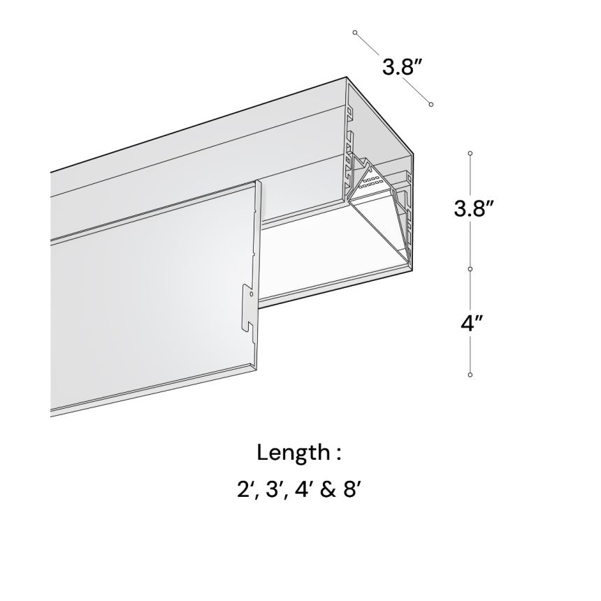 Alcon 15233-4 Linear Recessed LED Perimeter Light Shown in Black finish