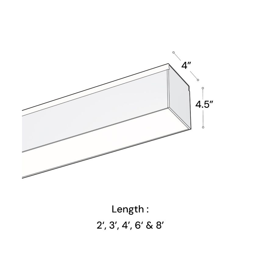 Alcon 12100-41-W Wet-Location Linear Direct and Indirect LED Wall Light shown in a Silver finish