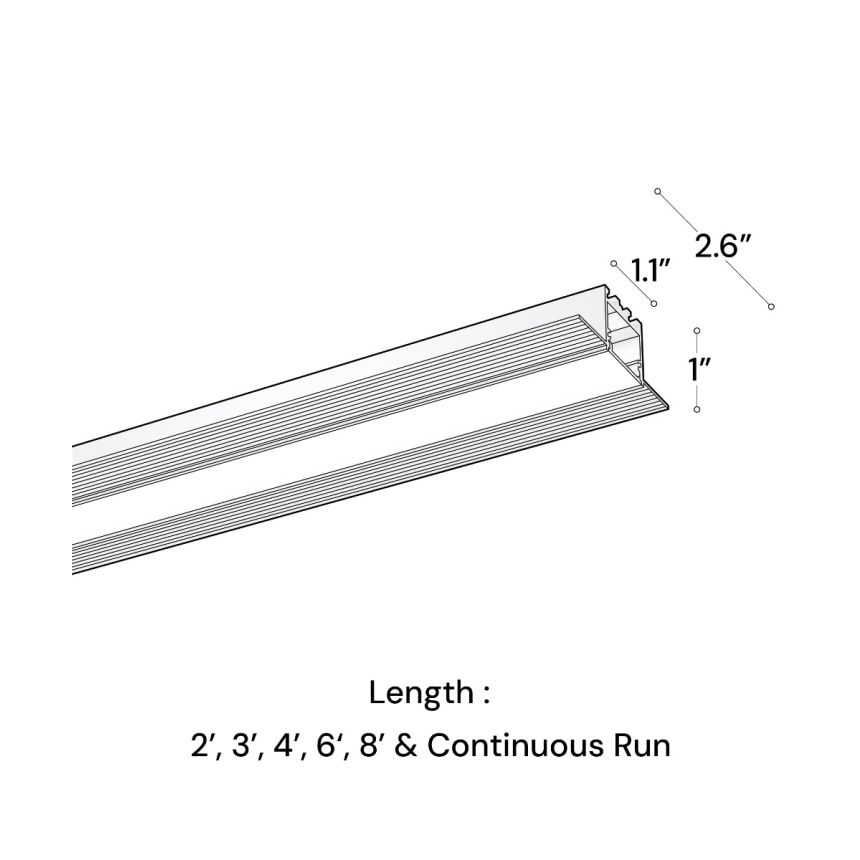 Alcon 12100-10-R-RGBW Linear Recessed Downlight shown in a White finish