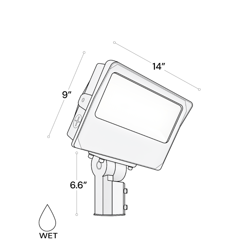 Alcon 11414-SF CCT Selectable Slipfitter Mount LED Flood Light shown in a white finish.