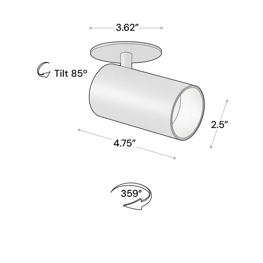 Alcon 13352 Round Adjustable reccesed monopoint Light shown in a Black finish
