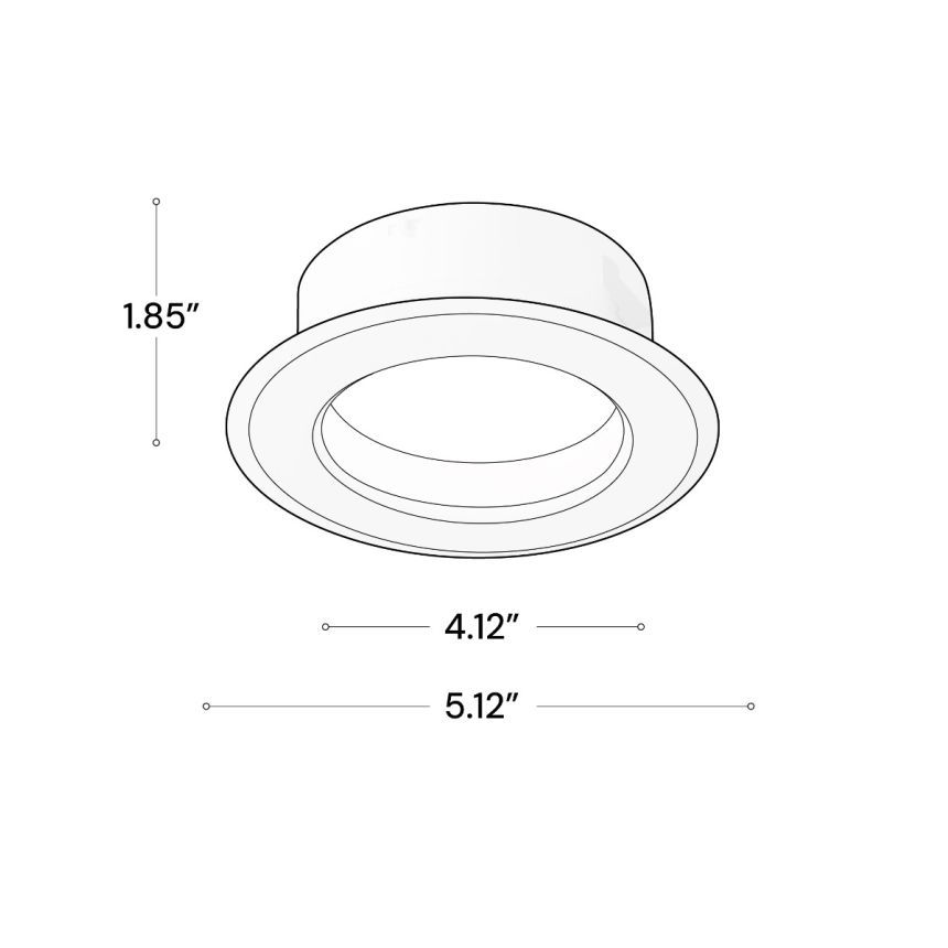 Alcon 14008-4 Round Recessed Can Light shown in a Black finish