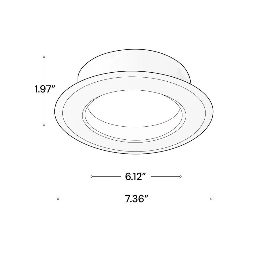 Alcon 14008-6 Round Recessed Can Light shown in a Black finish 