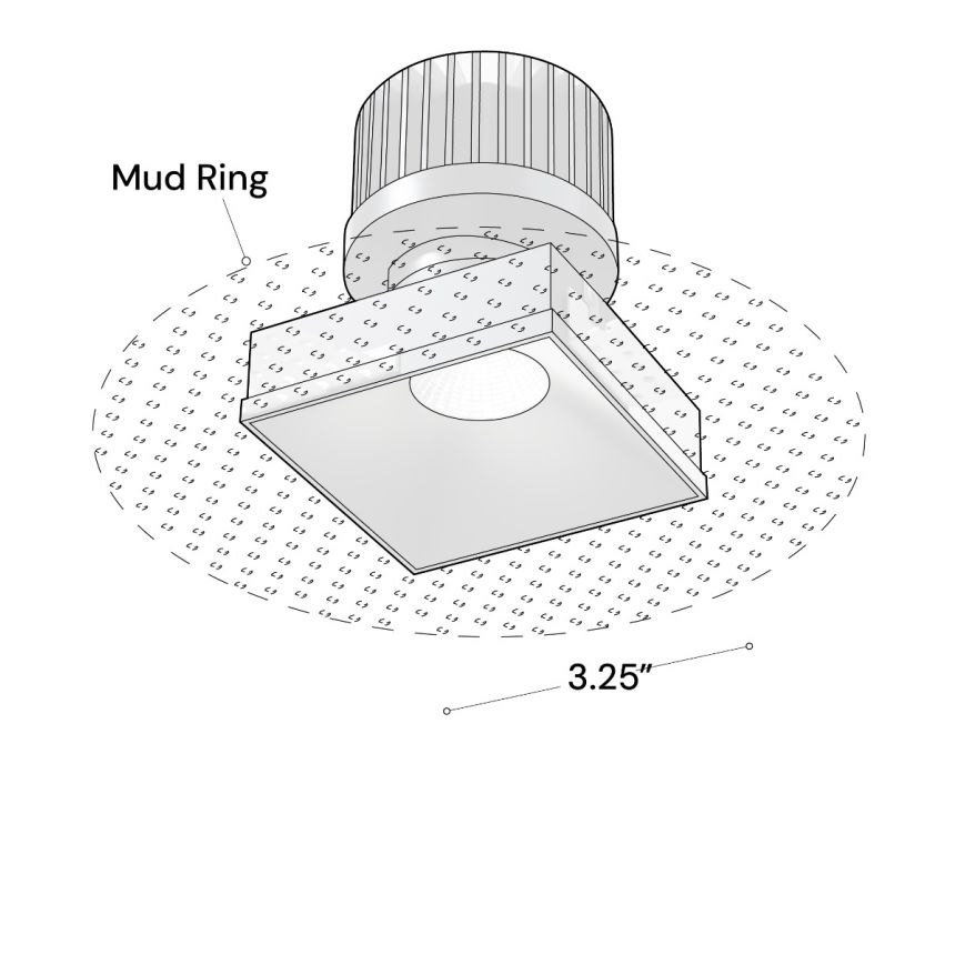 Alcon 14074-S Trimless Square Recessed Light, shown in a Black finish
