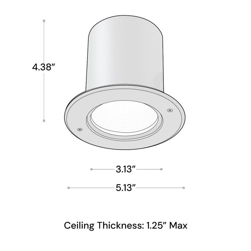 Alcon 14078-4 Round Recessed Vandal Resistant Exterior Can Light shown in a Black finish 