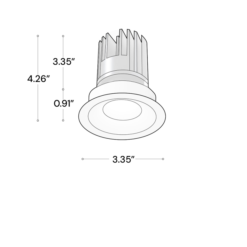 Alcon 14119-R-ADJ Round Recessed Adjustable Light shown in a White finish
