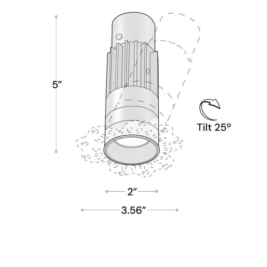 Alcon 14122-R-TL Trimless Round Recessed Light shown in a Black finish