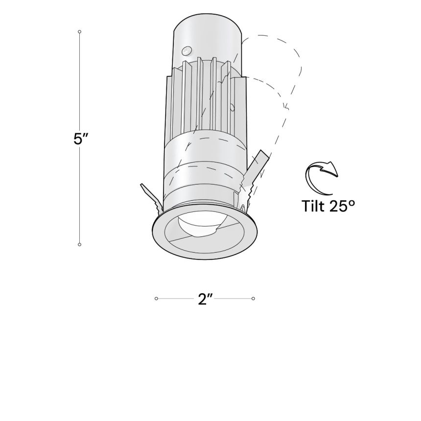 Alcon 14122-R-WW Round Recessed Wall Wash Light shown in a Black finish 