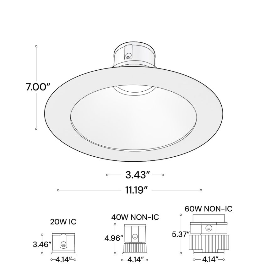 Alcon 14123-10R Round Recessed Light shown in a Satin haze finish