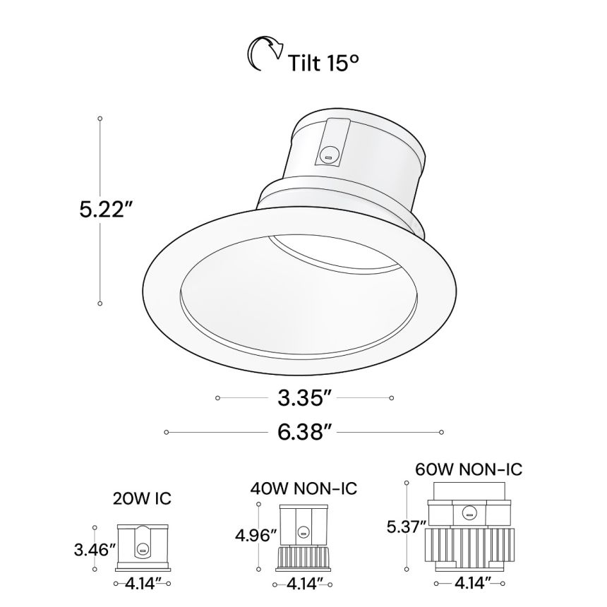 Alcon 14123-4R-WW Round Recessed Wall Wash Light shown in a White and Satin haze finish